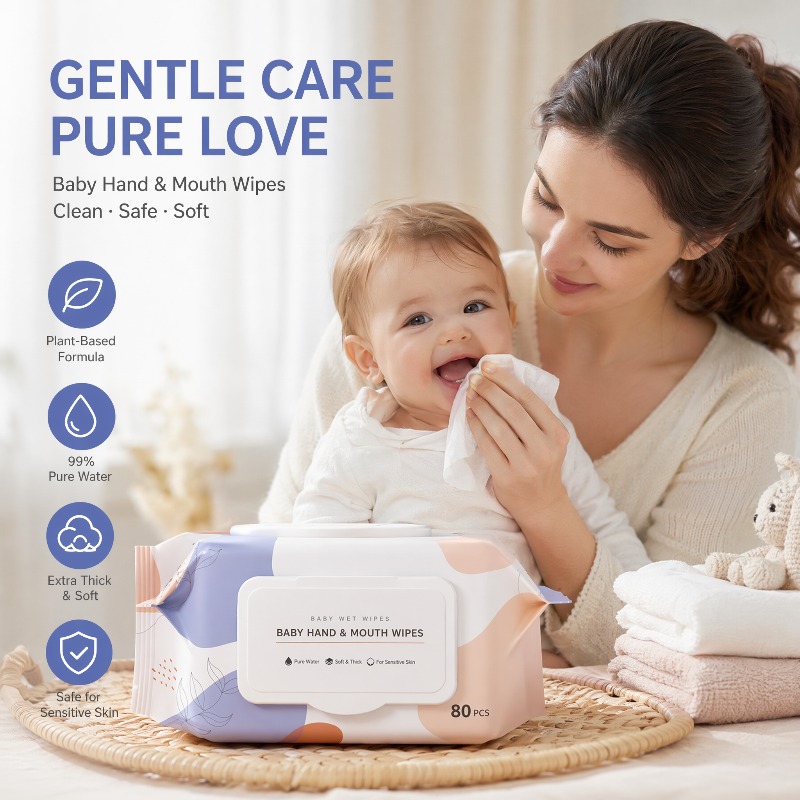 Skincare Newborn - Soft Non-woven Hypoallergenic Baby Wipes Gentle