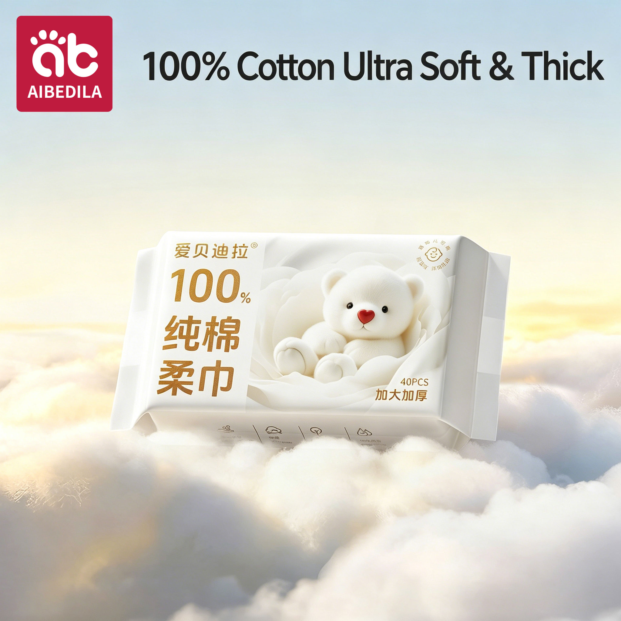 100% Cotton Dry Wipes Sensitiv - огляд і ціна Skincare Newborn