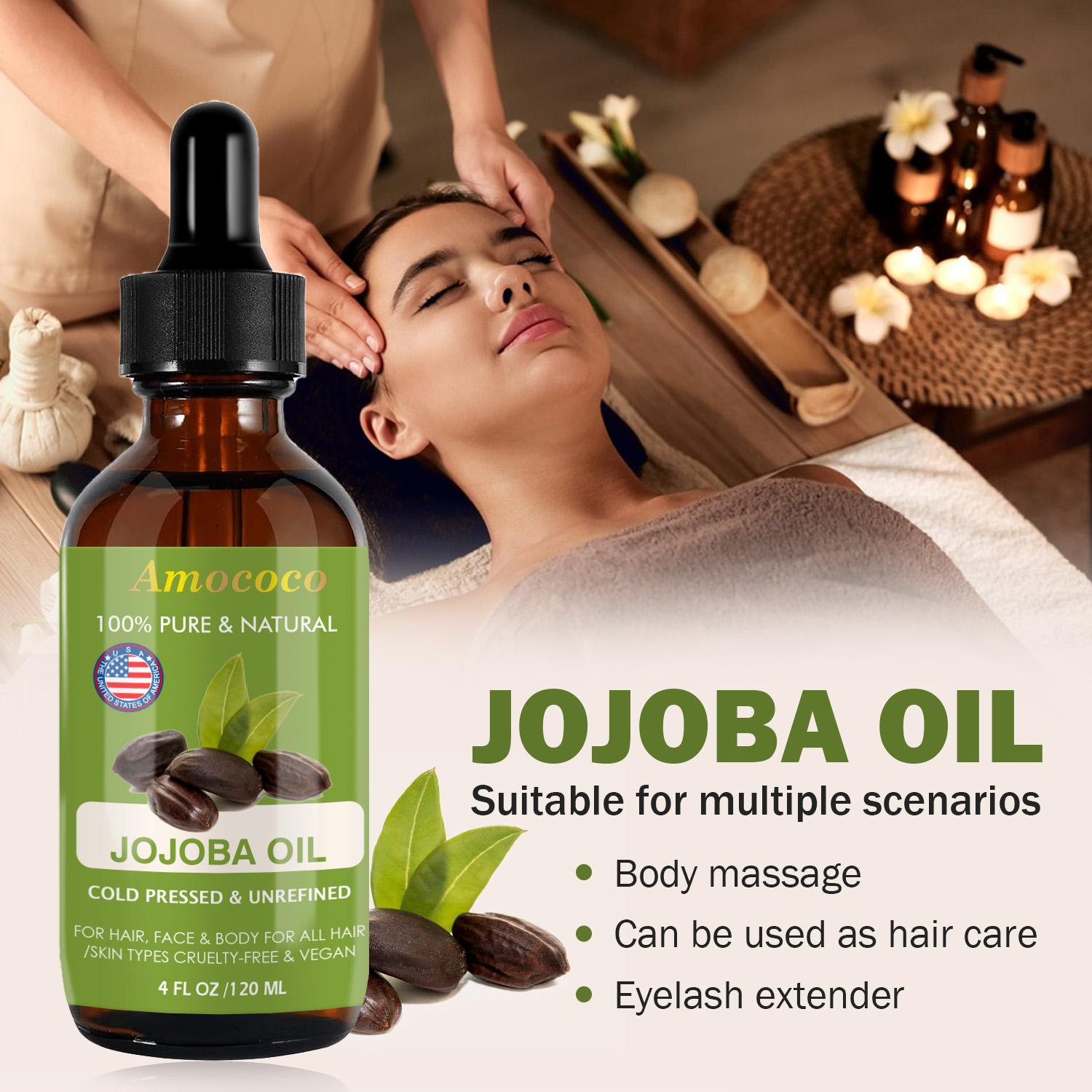 Amococo 2pcs Jojoba Oil and Ro - огляд і ціна Face Oil Rosehip
