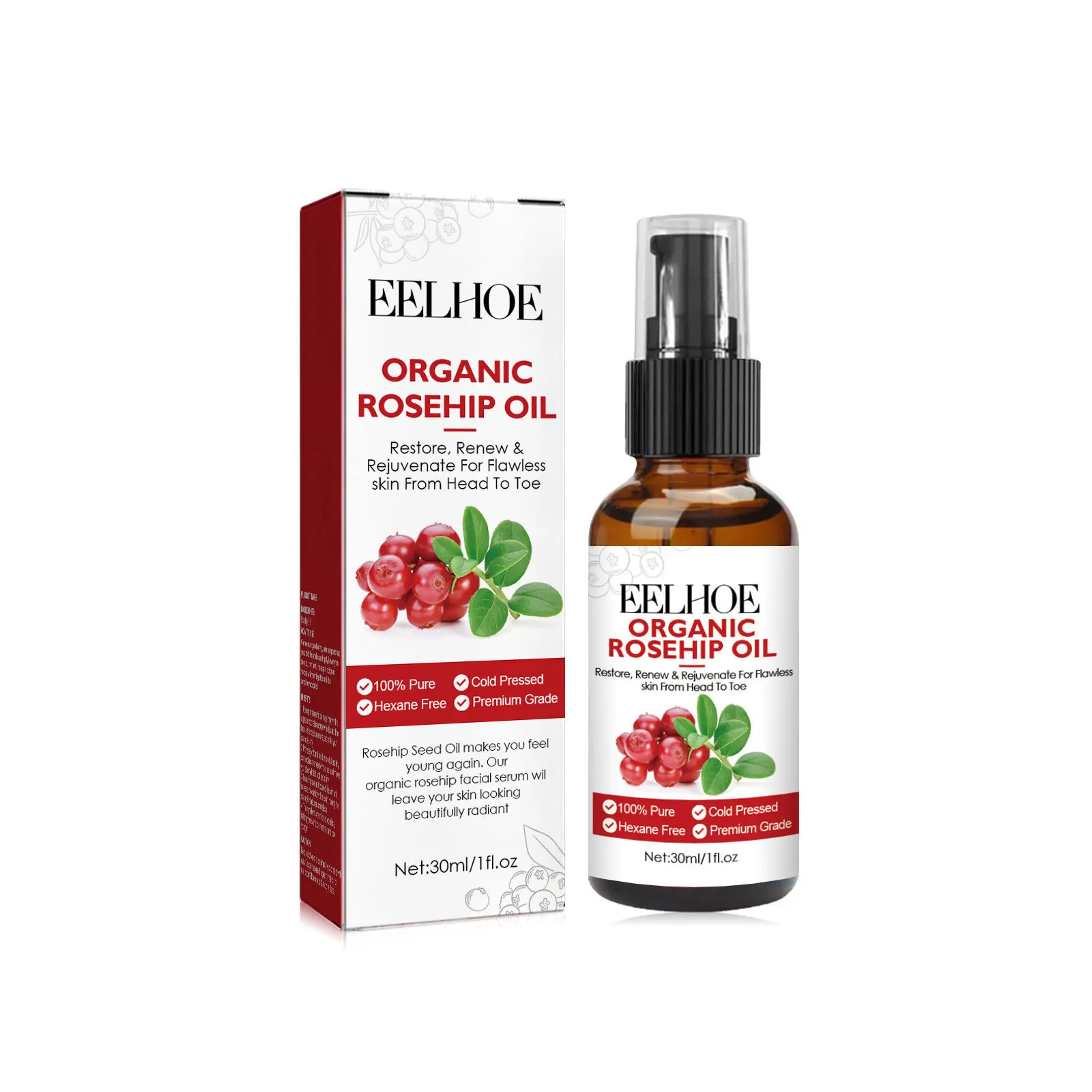 30ml Rosehip Oil Facial Serum  - огляд і ціна Face Oil Rosehip